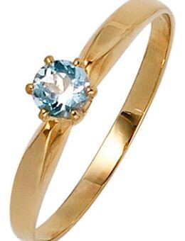 JOBO Fingerring, 585 Gold mit Aquamarin