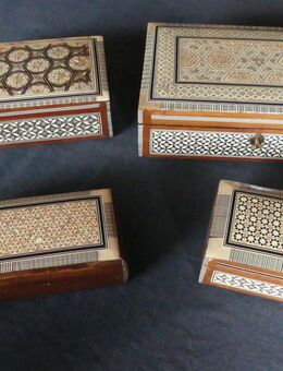 4 Schmuckschatullen Schmuckkästen mit Intarsien aus Ägypten - Tönning