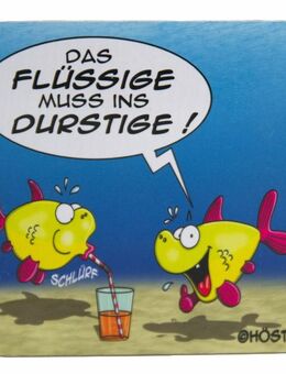 Lustiger Bierdeckel "Das Flüssige" aus Kork - Glasuntersetzer - Berlin