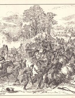 Alte Grafik : Aus der Schlacht bei Königgrätz . , 1866 , Tschechien , Blattgröße 30cm x 20,5cm , M400 - Görlitz