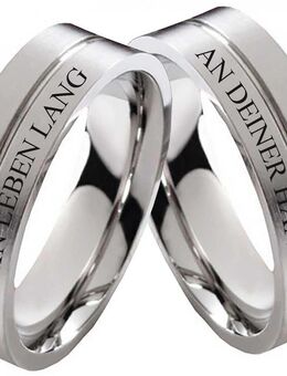 Edelstahlringe E291 mit Zirkonia oder Diamant und Außengravur - Aholming