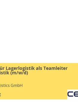 Fachkraft für Lagerlogistik als Teamleiter Lager / Logistik (m/w/d) - Hamburg