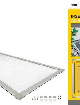 SCHELLENBERG Lichtschachtabdeckung aus Aluminiumgewebe inkl. Alu-Rahmen kürzbar, (Set, 1-St), sauberer Lichtschacht zur Kellerschachtabdeckung, 55 x 125 cm