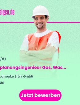 Netzplanungsingenieur Gas, Wasser u. Strom (m/w/d) in Vollzeit (39 h / Woche) und unbefristet - Brühl (Nordrhein-Westfalen)