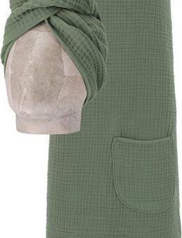 Vossen Kilt Wellness Set, ideal für Sauna & Spa, Hotelbademantel, Morgenmantel, Baumwoll-Mix, Musselin, 1 Spa Dress +1 Turban in einem Set inkl. Geschenkverpackung