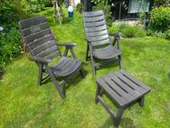 Paar Garten/Balkonstühle in braun mit Ottomana - Iserlohn