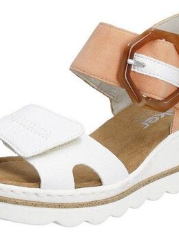 Rieker Sandalette, Sommerschuh, Sandale, Keilabsatz, mit auffälliger Schmuckspange