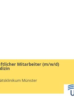 Wissenschaftlicher Mitarbeiter (gn*) Nuklearmedizin - Münster