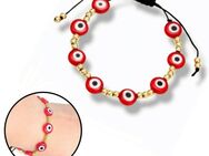 Armband mit Nazar Boncuk Rote Auge Runde Goldfarbene Perlenoptik Schmuck Rot 9,90* - Villingen-Schwenningen