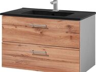 welltime Waschtisch Trento Badezimmerschrank mit Becken Bestseller, Badmöbel in Breite 80 cm, Waschplatz mit 2 Schubladen, Badschrank