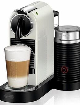 NESPRESSO Kapselmaschine CITIZ EN 267.WAE von DeLonghi, White, inkl. Aeroccino Milchaufschäumer, Willkommenspaket mit 7 Kapseln