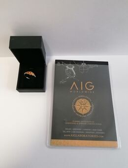 14 kt Weißgold - Ring mit AIG GEMOLOGY REPORT NR. J3311789840 - Hamburg