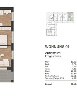 Wohnen am Urwald - 17 moderne Eigentumswohnungen in Neuenburg - Wohnung 1 - Zetel