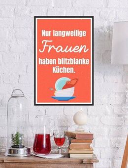 queence Metallbild Langweilige Frauen, Schriftzug, Schriftzüge (1 St), Stahlschilder