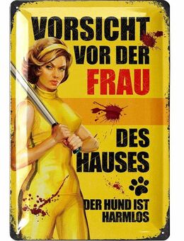 Blechschild Vorsicht vor der Frau des Hauses - Lanolu 20x30 cm - Hamburg