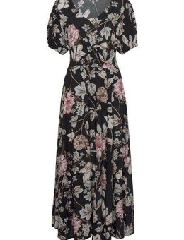 LASCANA Maxikleid mit Blumendruck und leichten Puffärmeln, Sommerkleid, casual-elegant