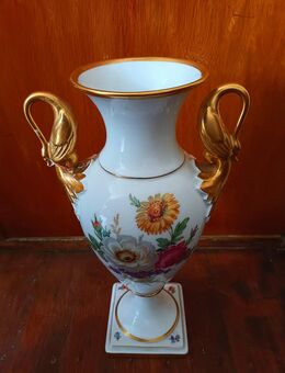 ALKA Kunst Bavaria Meissen Amphore Vase große Ausführung mit ca. 35 cm Höhe / 19 cm Breite Porzellan mit Blattgold florales Design Nr. 246 *** Versicherter Paketversand für 6,99 € - Schladen-Werla