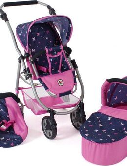 CHIC2000 Kombi-Puppenwagen Emotion 2.0 Butterfly, rosa, inkl. Babywanne, Sportwagenaufsatz und Autositz