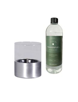 TENDERFLAME Tischfeuer »Lilly 1« Geschenkset (Set, 2-teiliges Set mit einem Tischfeuer und Brennstoff), Rauch- und rußfrei