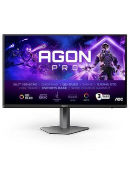 AOC AG276QZD2 Gaming-Monitor (68,6 cm/27 ", 2560 x 1440 px, QHD, 0,3 ms Reaktionszeit, 240 Hz, OLED, neig, schwenk-, höhenverstellbar, Pivot)