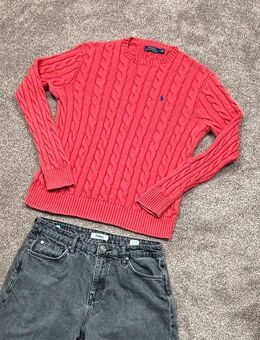 Ralph Lauren Vintage Cable Knit Sweater Rot Gr M - Dresden