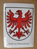 Sächsiilüüte Zunftwappen Zimmerleuten 1336 Postkarte aus Blech in 8604