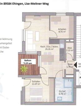 BJ 2020 KFW-40 mit EBK, Balkon & TG: Moderne 3-Zimmer-Balkonwohnung in Ehingen - Ehingen (Donau)