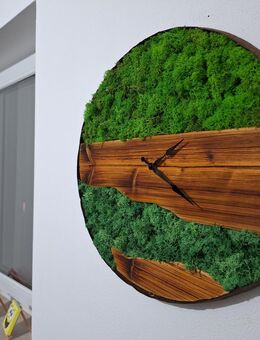 XL Wanduhr aus Fassring, Altholz und Moos, Handgefertigt - Burgen (Landkreis Mayen-Koblenz)