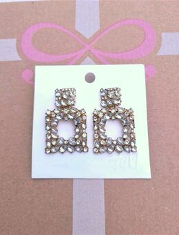 H&M Ohrringe Ohrstecker Quadrat quadratisch viereckig Stein weiß Neu - Hardheim