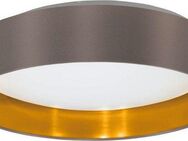 EGLO LED Deckenleuchte Maserlo, LED fest integriert, Warmweiß, Stofflampe Maserlo2 Ø38 x H9 cm, LED-Platine, Textilschirm