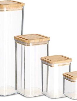 Zeller Present Vorratsdose, Bambus, Kunststoff, (Set, 4-tlg), 4-teilig: 1900 ml, 1200 ml, 800 ml und 500 ml
