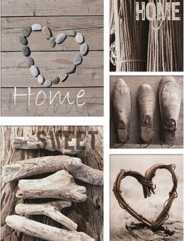 Art for the home Bild home sweet home, Art (5 St), Trautes Heim SET 5-teilig 80x60 cm