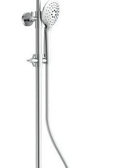 Eisl Stangenbrause-Set FUTURA, 3 Strahlart(en), Komplett-Set, mit Thermostatarmatur und Glasablage, Handbrause mit 3 Funktionen