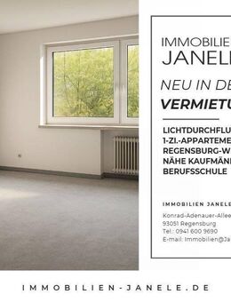 Sonnendurchströmt! 1-Zi.-Appartement in Regensburg-West nähe Kaufmännische Berufsschule - Regensburg