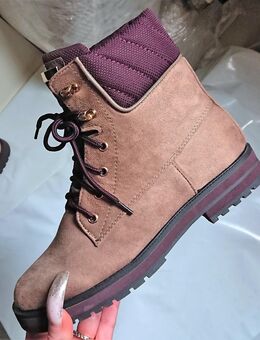 Gr. 37, Schnür- Stiefeletten / Boots in khaki / bordeaux - Bruchköbel