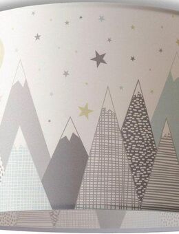 Paco Home Deckenleuchte Hugo Cosmo, ohne Leuchtmittel, Kinderzimmer Stoffschirm Kinderlampe Deckenleuchte Berge Mond Stern