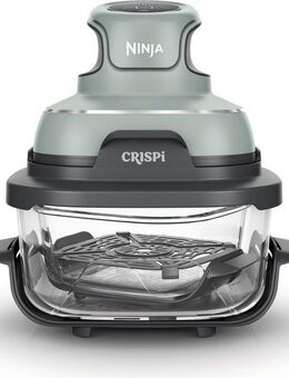 NINJA Heißluftfritteuse Ninja CRISPi 4-in-1 Tragbare Glas-Heißluftfritteuse Sage - FN101EUSG, 1700 W, tragbar