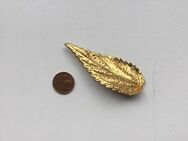 Damen Vintage Schmuck Brosche Blatt Vergoldet - Fulda