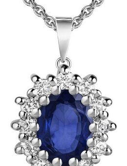 Firetti Kette mit Anhänger Schmuck Geschenk Silber 925 Halsschmuck Ankerkette Anhänger Diana, Made in Germany - mit Zirkonia (synth)