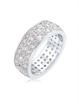 Elli Premium Fingerring Microsetting Zirkonia Weiß 925 Sterling Silber