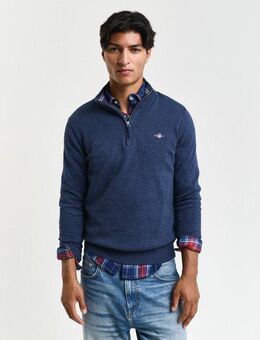 Gant Troyer CLASSIC COTTON HALF ZIP mit gerippten Details
