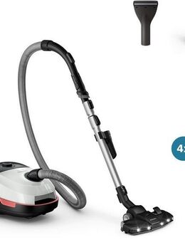 Philips Bodenstaubsauger XD6122/12 6000 Serie, der Allrounder mit HEPA-Allergiefilter, 900 W, mit Beutel, 4 l Fassungsvermögen und TriActive+ LED-Düse, Arktic-weiß glänzend