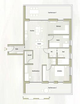 W16 - Lichtdurchflutete 3,5-Zimmer-Wohnung mit zwei großen Dachterrassen - Hausach