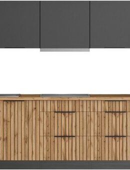 KOCHSTATION Küchenzeile KS-Lagos2, Küche Komplettset, Breite 300cm, wahlweise mit E-Geräten, mit 38mm starker Arbeitsplatte