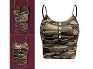 Damen Camouflage Tanktop Kurz Bauchfrei Spaghettiträger Eng Army Trägertop S M L XL 15,90 €* - Villingen-Schwenningen