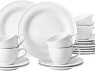 Seltmann Weiden Kaffeeservice Geschirr-Set, Service Beat (18-tlg), 6 Personen, Porzellan, Teller, Tassen, Untertassen, Rillendekor, 18 Teile, für 6 Personen
