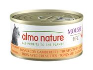 5 + 1 gratis! 6 x 70 g Almo Nature HFC Cat Mousse - Thunfisch mit Garnelen