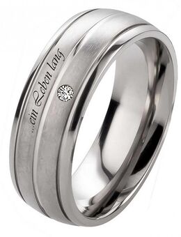 Damenring Titanring DT019 Zirkonia gratis Außengravur - Aholming