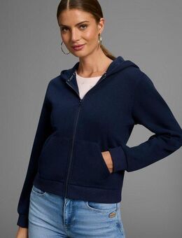 DELMAO Kapuzensweatjacke mit Reißverschluss, Kapuze & Kängurutasche