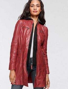 Mauritius Ledermantel Bente 2-in-1-Lederjacke mit abnehmbarem Kapuzen-Inlay aus Jerseyqualität